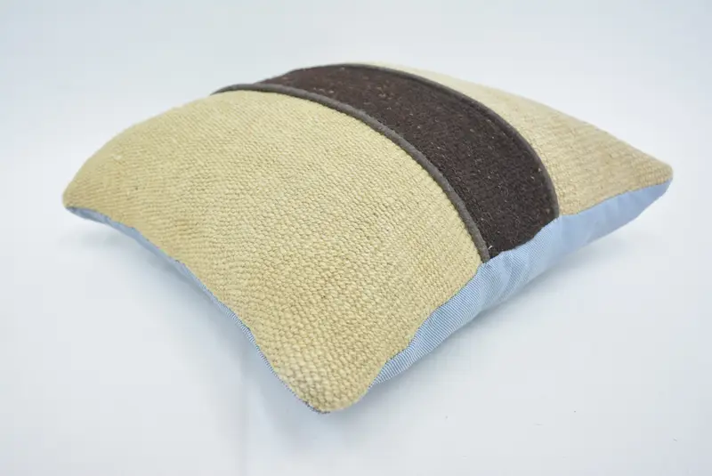 Nautical Throw Cushion Cover, Throw Kilim Pillow, Interior Designer Pillow, 16x16 Beige Cushion Cover, Cushion Cover, Vintage Pillow - 6