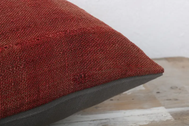 Handmade Cushion Cover, One Of A Kind Pillow, Vintage Kilim Pillow, Turkish Pillow, Pillow, Turkish Kilim Pillow, 12x24 Red Cushion Cover - 6