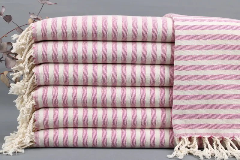 Face Towel Striped Damson Washcloth Beige, 24x40 Inches