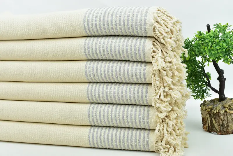 Türk havlu, çocuklar plaj havlu, el yapımı hediye, spa havlu, plaj boyutu havlu, onur hizmeti hediye, Türk banyo havlu, 70x36 pamuklu çizgili havlu - 3