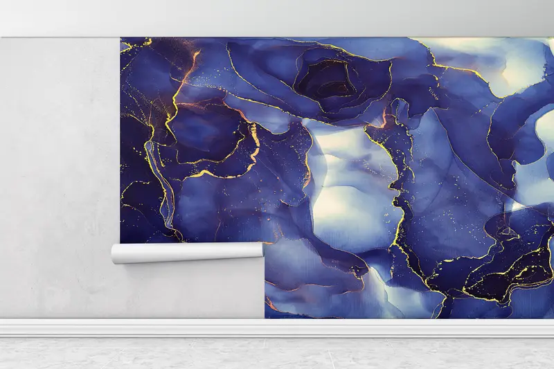 Wall Paper Peel and Stick, Bright Wall Paper, 3d Wall Paper, Purple And Gold Marble, Shimmery Wall Decor, Luxury Marble Wall Print, - 5