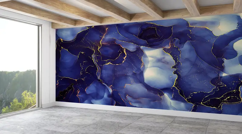 Wall Paper Peel and Stick, Bright Wall Paper, 3d Wall Paper, Purple And Gold Marble, Shimmery Wall Decor, Luxury Marble Wall Print, - 3