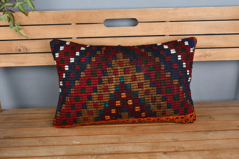 Pillow for Couch, 16x24 Red Pillow Sham, Vintage Kilim Pillow, Wholesale Pillow Sham, Cushion Cover, Interior Designer Pillow - 6