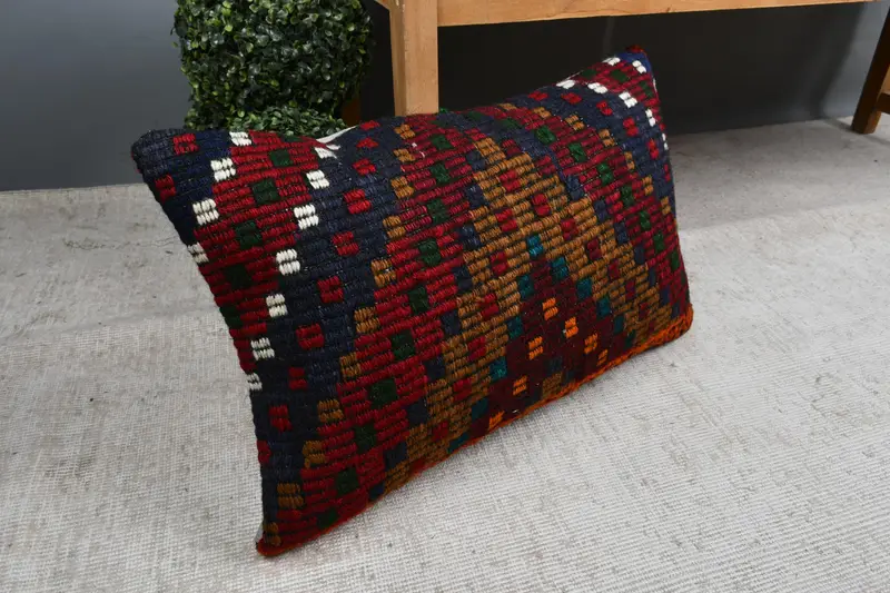 Pillow for Couch, 16x24 Red Pillow Sham, Vintage Kilim Pillow, Wholesale Pillow Sham, Cushion Cover, Interior Designer Pillow - 7