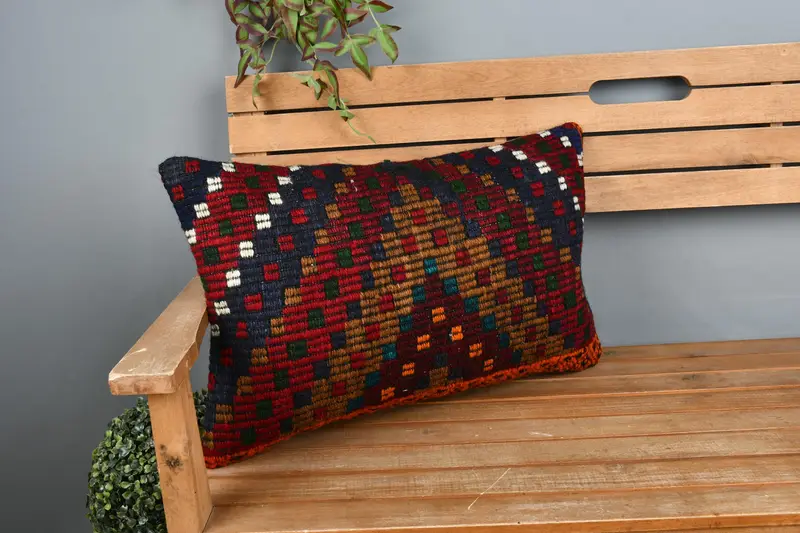 Pillow for Couch, 16x24 Red Pillow Sham, Vintage Kilim Pillow, Wholesale Pillow Sham, Cushion Cover, Interior Designer Pillow - 1