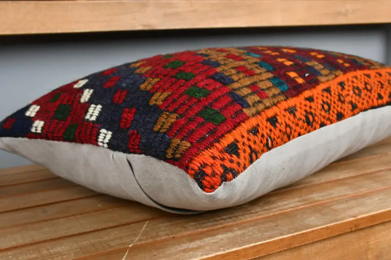 Pillow for Couch, 16x24 Red Pillow Sham, Vintage Kilim Pillow, Wholesale Pillow Sham, Cushion Cover, Interior Designer Pillow - 3