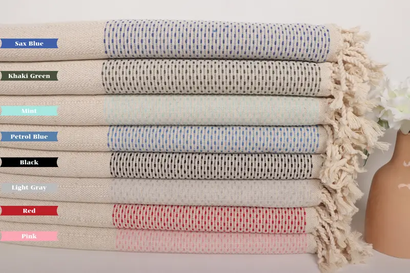 Bridal Shower Gift, Guest Towel, Embroidered Towel, Wedding Gift Ideas, Friends Beach Towel, 70x40 Cotton Polka Dot Towel, Absorbent Turkish towel - 1