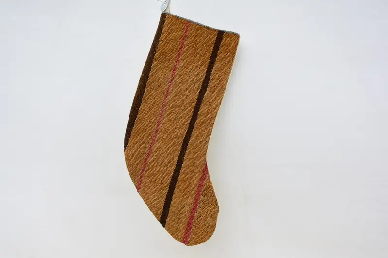 Şenlikli Noel Süsleri Deseni, 9 İnç Genişliğinde Turuncu Çorap