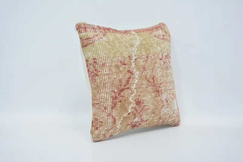 Kilim Pillow, Anatolian Pillow Case, 12x12 Beige Pillow Sham, Colorful Pillow Case, Pillow Sham, Pillow for Couch, Interior Designer Pillow - 3