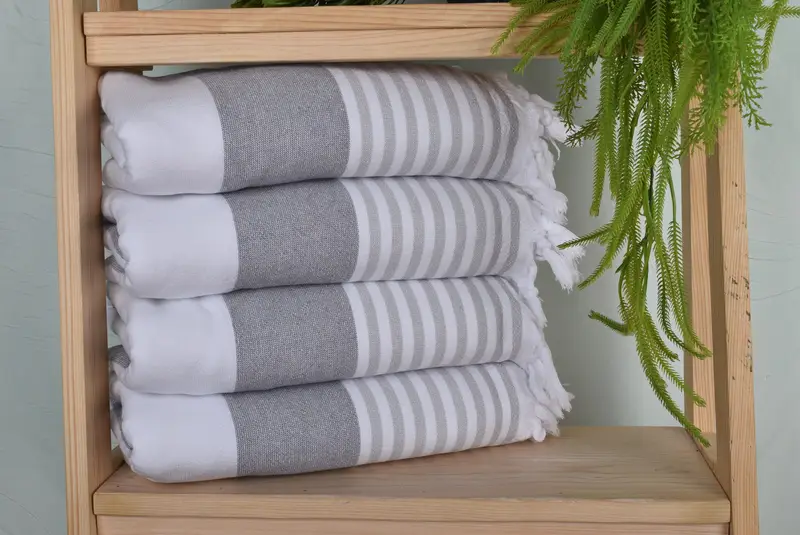 68x36 Cotton Striped Terry Towel, Bridesmaid Gift, Wedding Shower Gift, Bulk Order Towel, Custom Wedding Towel, Custom Wedding Gift, Gifts For Him - 1