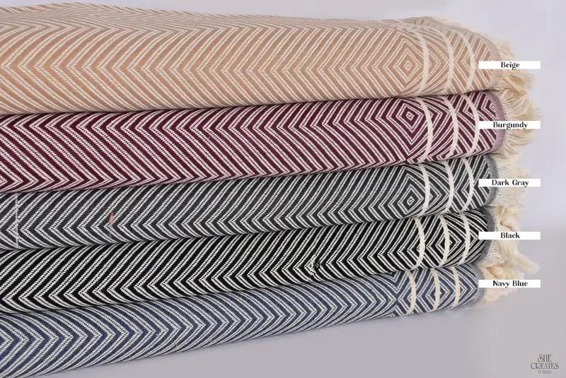 Customized Turkish Blanket, Tablecloth, Bridal Shower Favor, 96x70 Cotton Diamond Towel, Throw Blanket Couch, Throw Blanket, Turkish Bedcover - 1