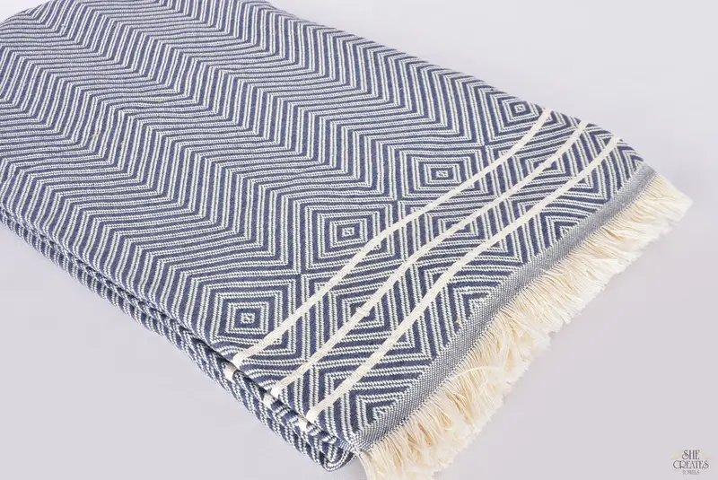 Customized Turkish Blanket, Tablecloth, Bridal Shower Favor, 96x70 Cotton Diamond Towel, Throw Blanket Couch, Throw Blanket, Turkish Bedcover - 16