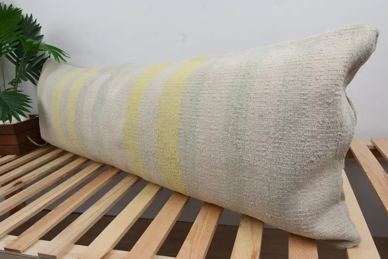 Lounge Throw Cushion, Pillow for Couch, Antique Pillows, Car Pillow Cover, Pillow Sham, 16x48 White Pillow Sham, Kilim Pillow - 5