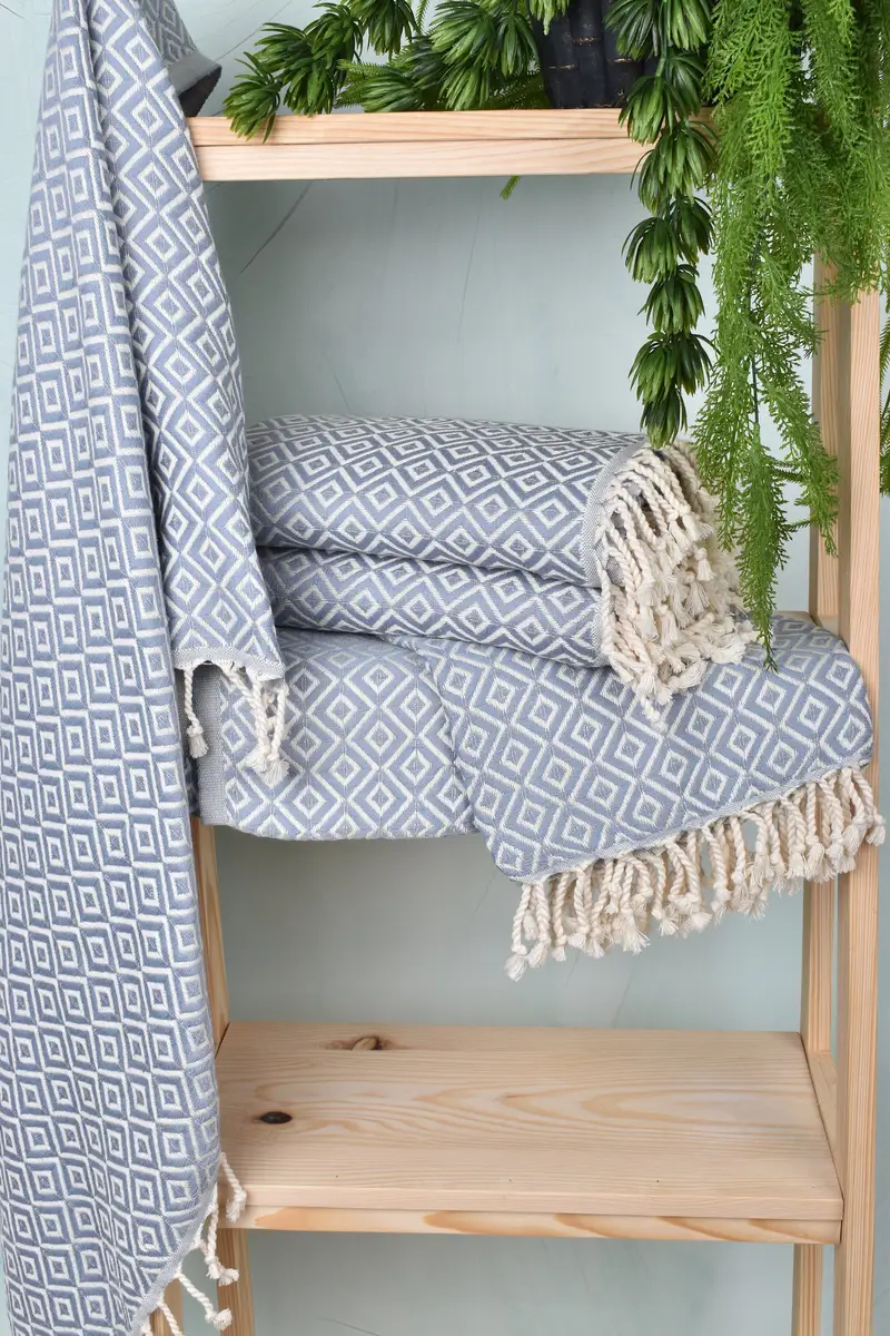 Absorbent Turkish towel, Gift For Mom, Sand-Resistant Peshtemal, 70x40 Cotton Diamond Towel, Sand-free towel, Custom Wedding Gift, Custom Bath Towel - 6