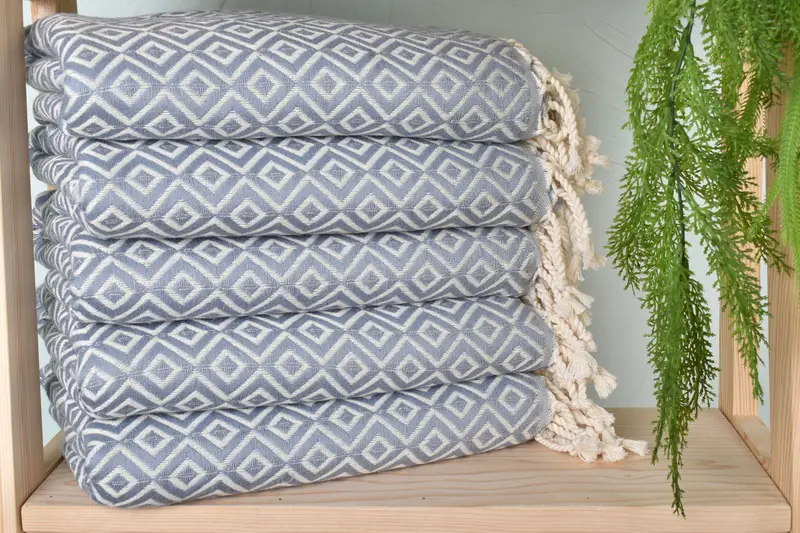Absorbent Turkish towel, Gift For Mom, Sand-Resistant Peshtemal, 70x40 Cotton Diamond Towel, Sand-free towel, Custom Wedding Gift, Custom Bath Towel - 2