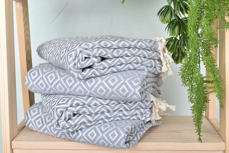 Absorbent Turkish towel, Gift For Mom, Sand-Resistant Peshtemal, 70x40 Cotton Diamond Towel, Sand-free towel, Custom Wedding Gift, Custom Bath Towel - 7