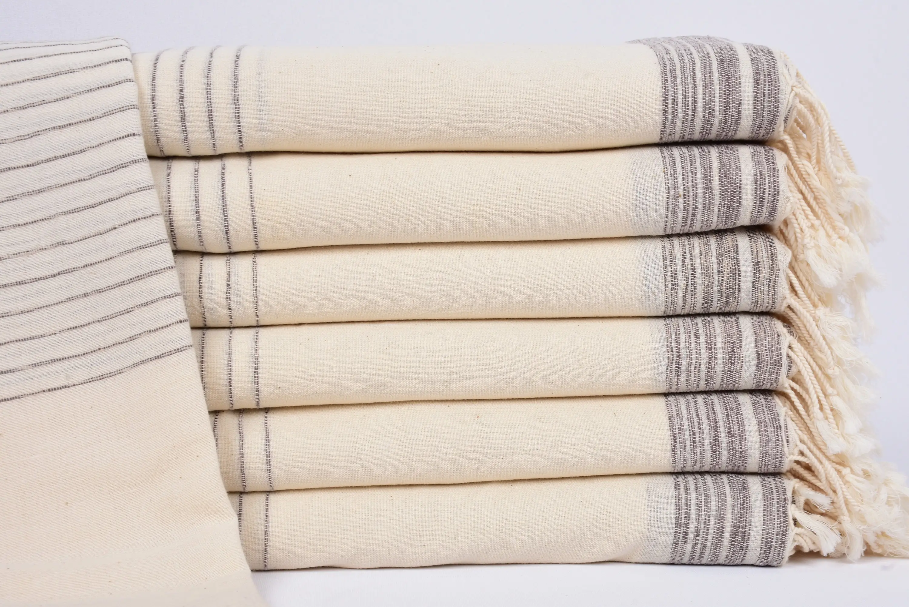 Custom Beach Towel Brown-Light Brown Stripes, 67x36 Inches - 1