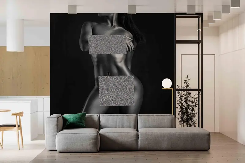 Papel Pintado Estampado Mujer Sensual Elegante: Decoración Erótica Artística