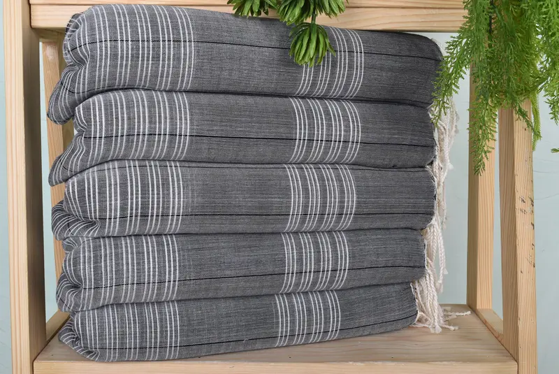Luxury Beach Towel, Decorative Towel, Sand-resistant towel, 70x40 Cotton Striped Towel, Handmade Gift, Beach Towel Gift, Spa Towel, Bride Gift - 1