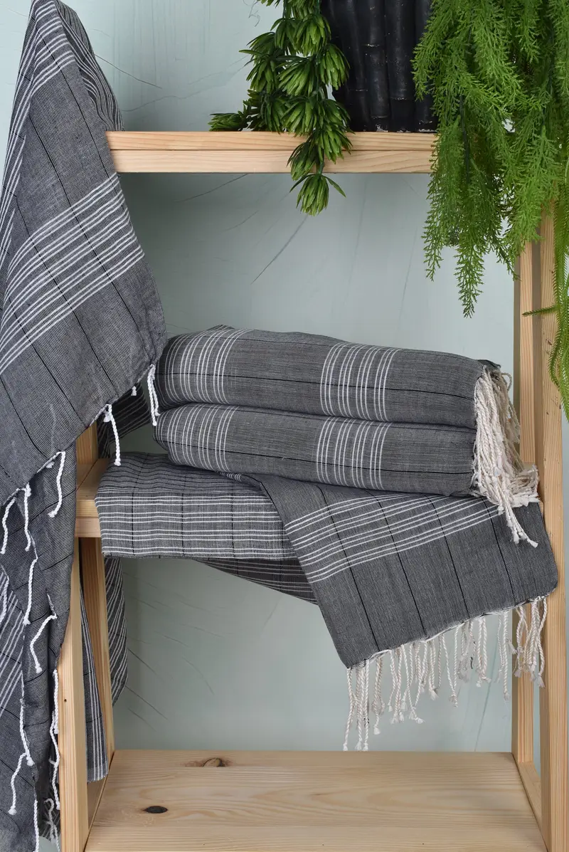 Luxury Beach Towel, Decorative Towel, Sand-resistant towel, 70x40 Cotton Striped Towel, Handmade Gift, Beach Towel Gift, Spa Towel, Bride Gift - 6