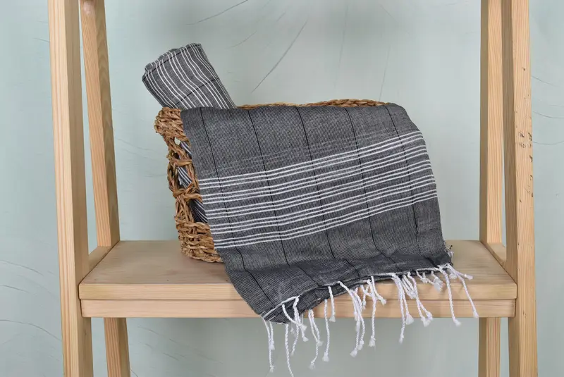 Luxury Beach Towel, Decorative Towel, Sand-resistant towel, 70x40 Cotton Striped Towel, Handmade Gift, Beach Towel Gift, Spa Towel, Bride Gift - 4
