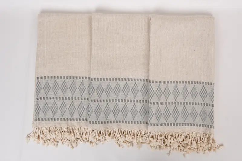 Thin towel, Xmas Gifts, Housewarming Gift, 70x36 Linen Kilim Design Towel, Yoga Towel, Holiday Towel, Embroidered Towel, Turkish Towel Monogram - 7