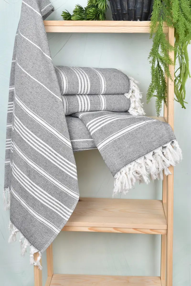 Bachelorette Party Gifts, Monogrammed Beach Towel, Turkish towel, Spooky Bachelorette Party Favors, 70x40 Cotton Striped Towel, Bathroom Towel - 6