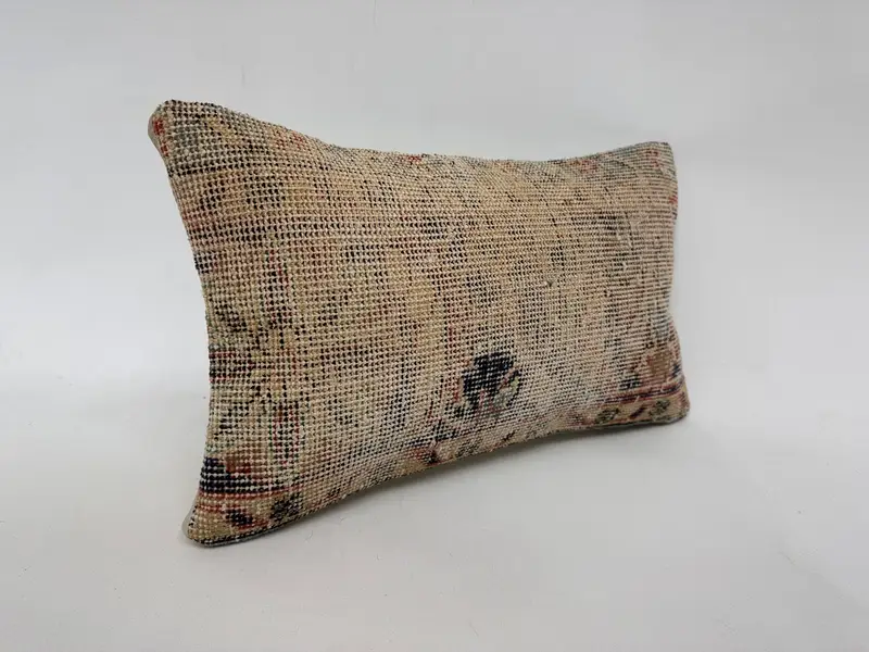 Aztec Pillow Case, Vintage -Kilim -Kissen, türkische Teppichkissen, 12x20 Blue Pillow Hülle, Innenarchitektin Kissen, Kissen, ethnischer Kilimteppichkissen Kissen - 3