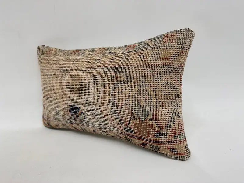 Aztec Pillow Case, Vintage -Kilim -Kissen, türkische Teppichkissen, 12x20 Blue Pillow Hülle, Innenarchitektin Kissen, Kissen, ethnischer Kilimteppichkissen Kissen - 4