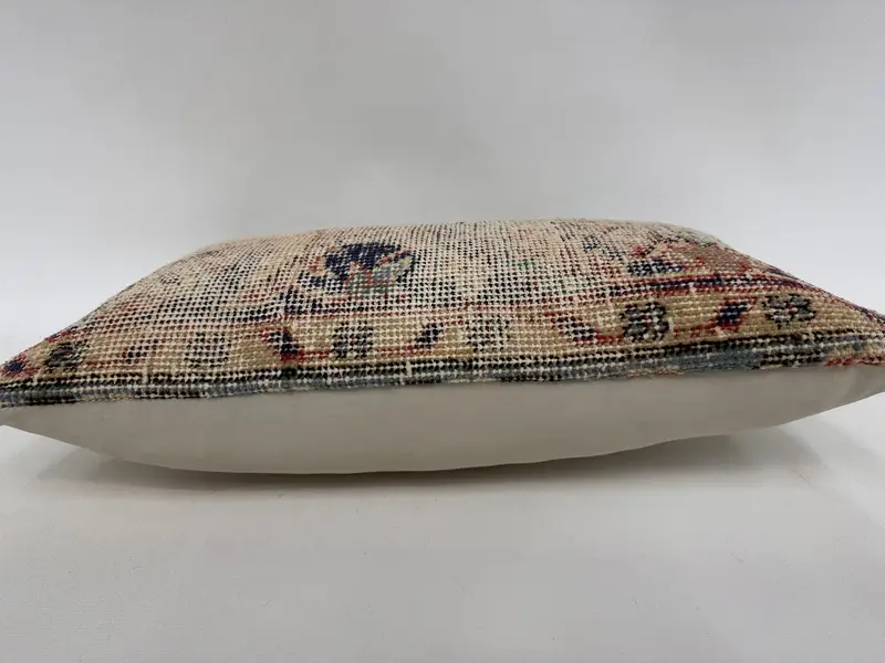 Aztec Pillow Case, Vintage -Kilim -Kissen, türkische Teppichkissen, 12x20 Blue Pillow Hülle, Innenarchitektin Kissen, Kissen, ethnischer Kilimteppichkissen Kissen - 5