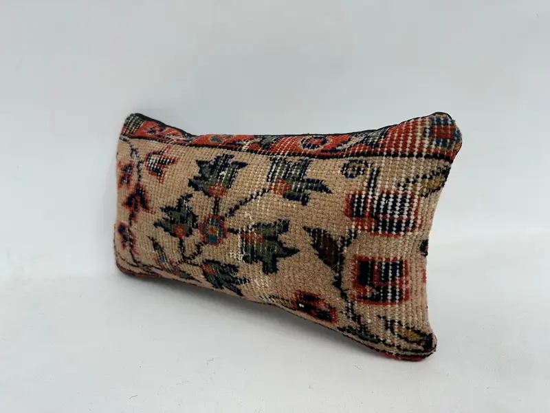 Boho Pillow, Tapestry Pillow Case, 8x16 Beige Pillow Cover, Nomadic Cushion, Throw Kilim Pillow, Pillow Cover, Pillow for Couch - 4
