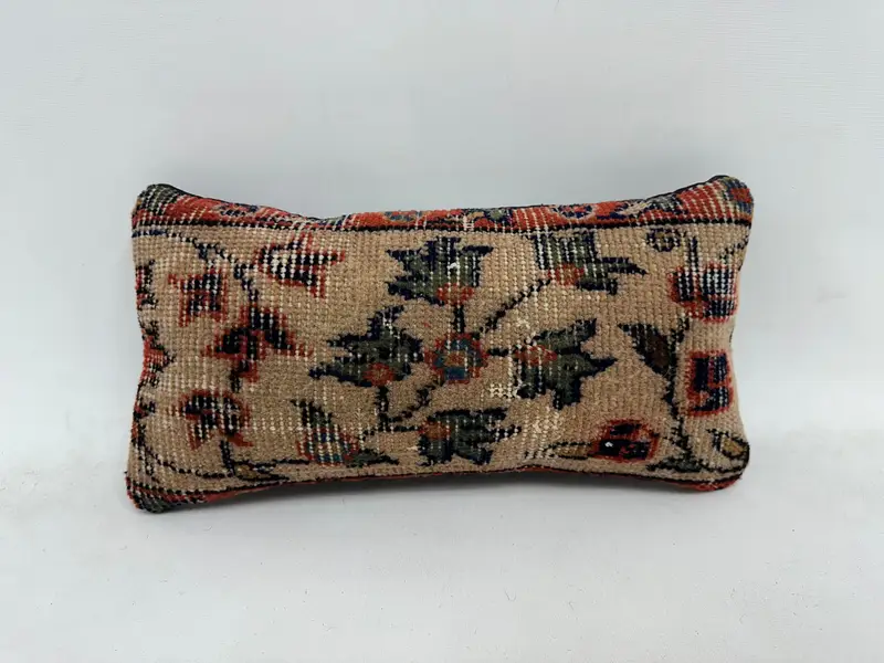 Boho Pillow, Tapestry Pillow Case, 8x16 Beige Pillow Cover, Nomadic Cushion, Throw Kilim Pillow, Pillow Cover, Pillow for Couch - 1