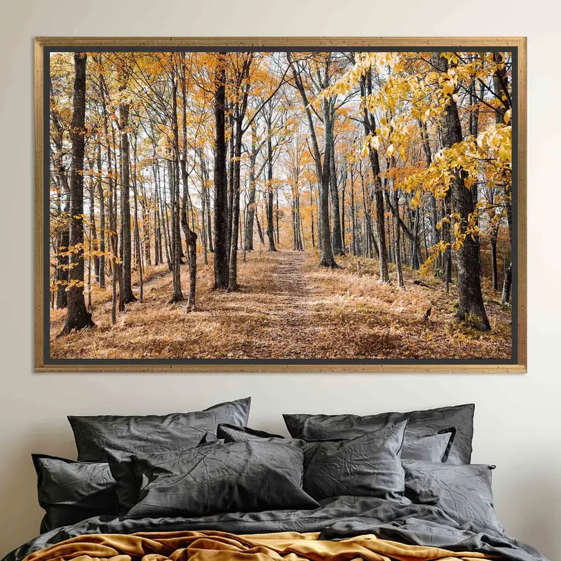 Herbstwald-Leinwand: Lebendige Blätter, majestätische Bäume