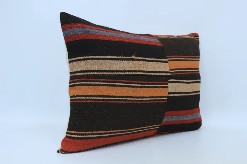 Kilim Cushion Sham, Vintage Kilim Throw Pillow, Pillow for Couch, Cushion Case, Neutral Throw Pillow Sham, 20x28 Brown Pillow Cover - 3