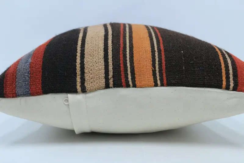 Kilim Cushion Sham, Vintage Kilim Throw Pillow, Pillow for Couch, Cushion Case, Neutral Throw Pillow Sham, 20x28 Brown Pillow Cover - 5