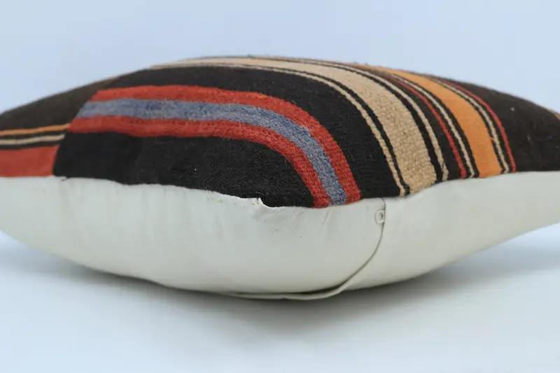 Kilim Cushion Sham, Vintage Kilim Throw Pillow, Pillow for Couch, Cushion Case, Neutral Throw Pillow Sham, 20x28 Brown Pillow Cover - 6