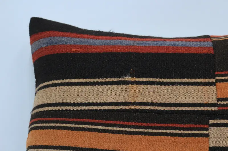 Kilim Cushion Sham, Vintage Kilim Throw Pillow, Pillow for Couch, Cushion Case, Neutral Throw Pillow Sham, 20x28 Brown Pillow Cover - 2