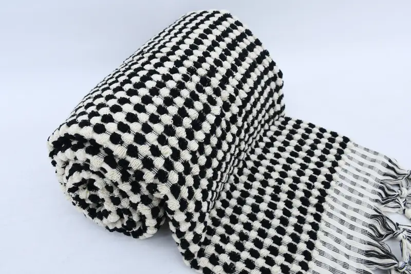 68x36 Cotton Pom Pom Towel, Quick-dry towel, Personalized Gift For Him, Personalized Turkish Towel, Custom Beach Towel, Customized Turkish Towel - 7