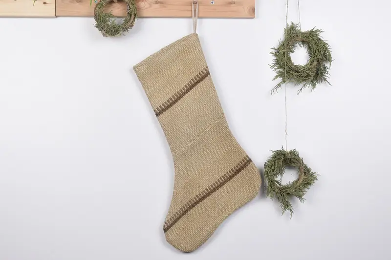 Patrón de adornos navideños festivos, calcetín navideño de 19 pulgadas