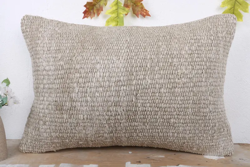 Hediye yastığı, desen atma yastığı, 16x24 bej yastık kapağı, boho yastık sham kapağı, vintage Kilim yastığı, yastık sham, veranda yastık sham - 2
