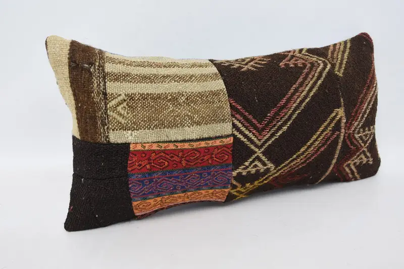 12x24 Brown Pillow Cover, Cushion Case, Turkish Kilim Pillow, Turkish Pillow, Sofa Pillow Cover, Comfy Throw Cushion Case, Boho Pillow - 3