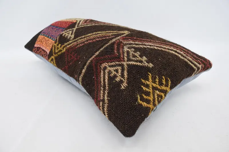 12x24 Brown Pillow Cover, Cushion Case, Turkish Kilim Pillow, Turkish Pillow, Sofa Pillow Cover, Comfy Throw Cushion Case, Boho Pillow - 5