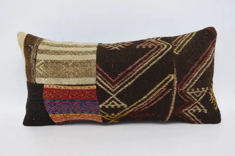 12x24 Brown Pillow Cover, Cushion Case, Turkish Kilim Pillow, Turkish Pillow, Sofa Pillow Cover, Comfy Throw Cushion Case, Boho Pillow - 1