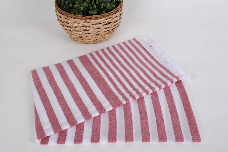 Cotton towel, 68x40 Cotton Striped Towel, Handwoven Turkish Towel, Bridesmaid Gifts, Boyfriend Christmas Gift, Organic Towel, Fouta towel - 4