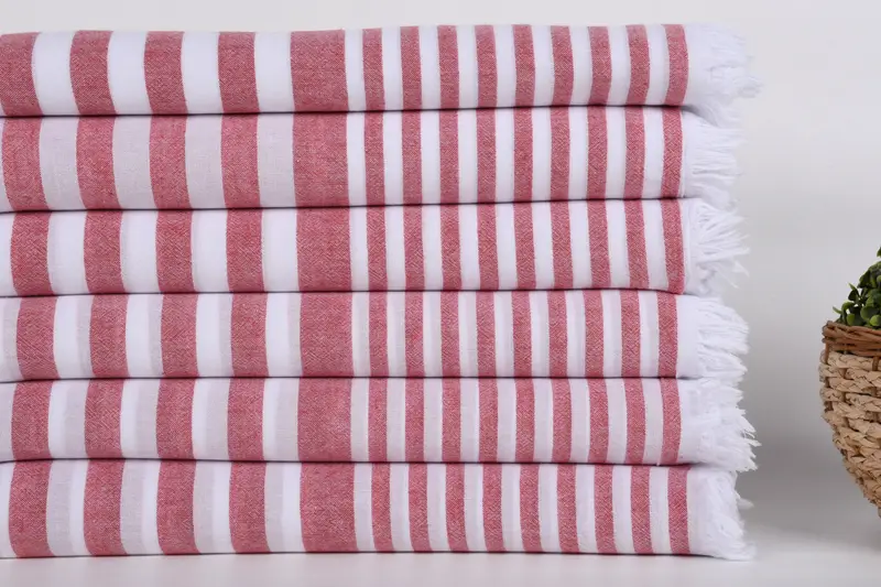 Cotton towel, 68x40 Cotton Striped Towel, Handwoven Turkish Towel, Bridesmaid Gifts, Boyfriend Christmas Gift, Organic Towel, Fouta towel - 2