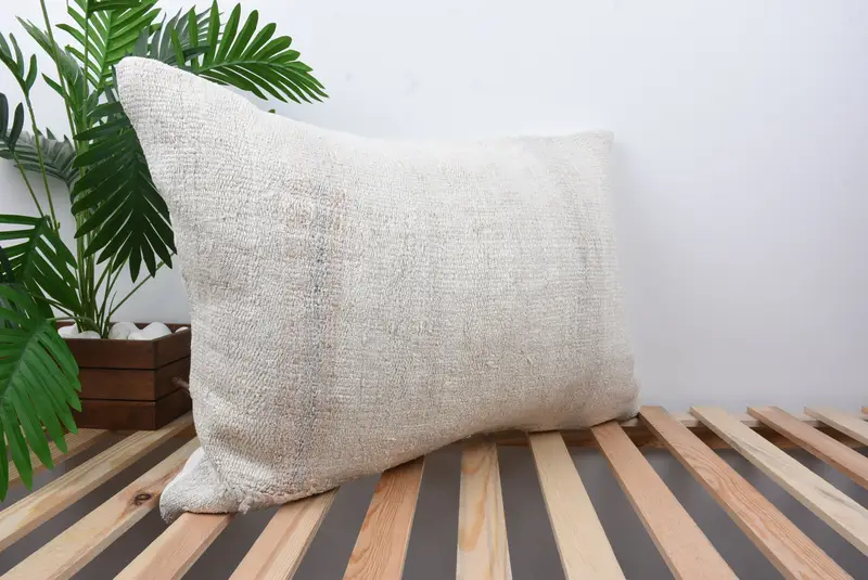 Cushion Case, Kilim Pillow, Authentic Pillow, Meditation Pillow Case, Boho Pillow, Antique Pillows, Ethnic Cushion, 20x28 White Cushion Cover - 4