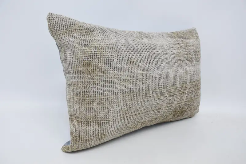 Patio Cushion Case, Turkish Corner Pillow Sham, Pillow Case, Gift Pillow, 16x24 Beige Cushion Case, Pillow for Sofa, Kilim Pillow Cover - 2