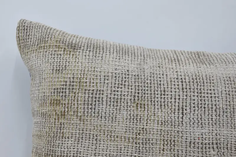 Patio Cushion Case, Turkish Corner Pillow Sham, Pillow Case, Gift Pillow, 16x24 Beige Cushion Case, Pillow for Sofa, Kilim Pillow Cover - 3
