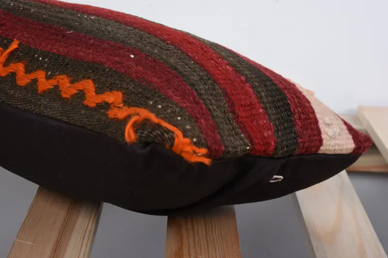 Boho Pillow Sham Cover, 8x16 Brown Cushion, Tapestry Pillow Case, Handmade Kilim Cushion, Turkish Kilim Pillow, Cushion Cover - 7