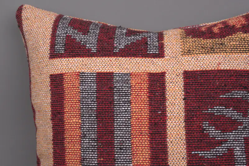 Antique Pillows, Gift Pillow, Throw Kilim Pillow, Turkish Corner Pillow Case, Pillow Sham, Yoga Cushion, 18x18 Red Cushion Cover - 4